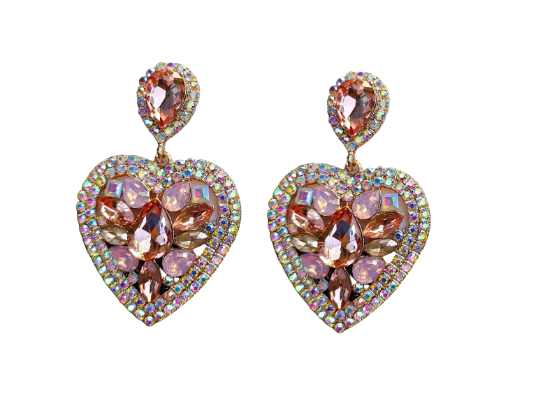 関送込 OHTNYC LUCKY HEARTS EARRINGS HEART EARRINGS WITH SWAROVSKI CRYSTAL – OHTNYC