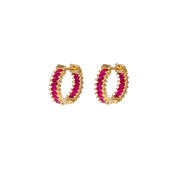 The stately hoop-style earrings come in a choice of two colours - hot pink and pale pink and have a high polish finish. A gorgeous staple that is a wardrobe essential. Designed for women who want to make a statement. Pamamull.com